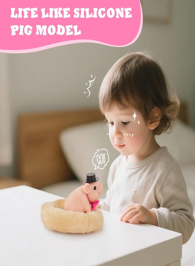 Skillssist Silicone Reborn Pig Animal Doll Toy, Realistic Piglet Animal Toy, Mini Piggy Model for Birthday Gift, Home Decor, Sitting Pig - Image 4